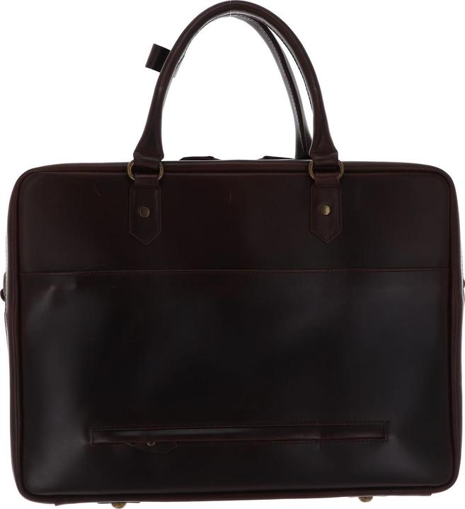 Actual product image Buckle & Seam Leather briefcase Albert Brown / inner lining Dot