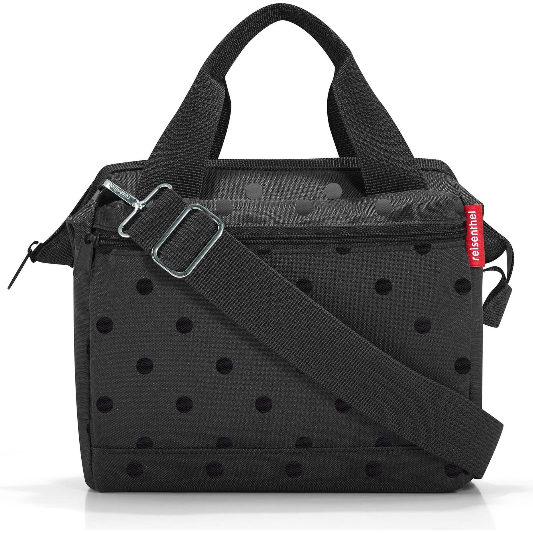 reisenthel, Handtasche, allrounder cross glossy dots black, Schwarz