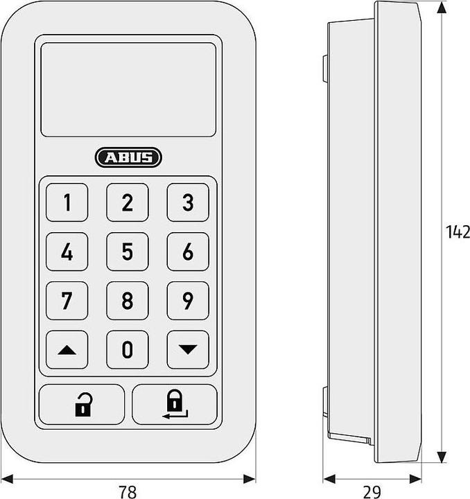 Actual product image Abus Code lock 10125 (Electronic numerical code)