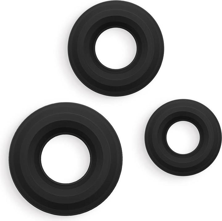 NS Novelties renegade 3pc fireman rings black (6 cm)