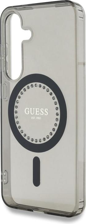 Actual product image Guess Etui Rhinestones Printed Classic Logo MagSafe Samsung Galaxy S25 czarny (Samsung Galaxy S25)