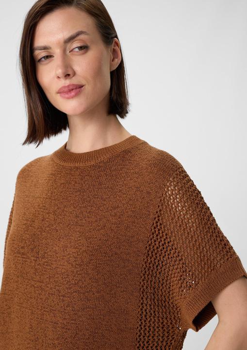 Actual product image Comma Strickpullover Kurzarm-Pullover im Loose Fit aus Ajourstrick (S)