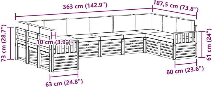 Produktbild vidaXL Outdoor-Sofa