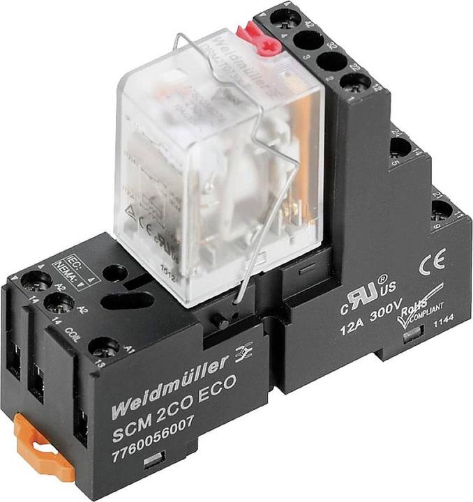 Produktbild Weidmüller Schaltrelais 24V/AC 4W IP20 27x75x65mm 1542530000