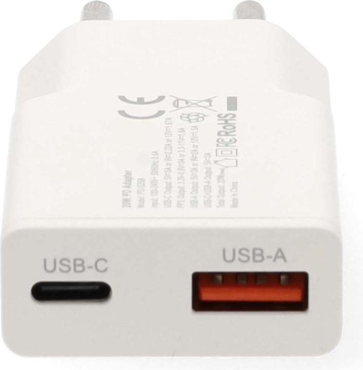 Produktbild Nedis Netzladegerät | 20 W | GaN | PD3.0 | Schnellladefunktion | 1.5 / 2.0 / 2.22 A / 3.0 A | Anzahl (20 W)