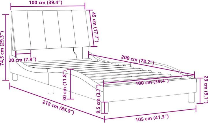 Image du produit vidaXL Bettgestell (100 x 200 cm)
