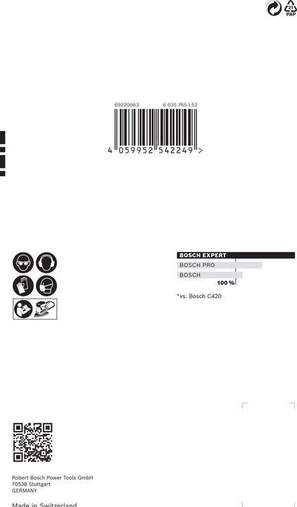 Produktbild Bosch Professional Zubehör EXPERT C470 Schleifpapier mit 11 Löchern für Multischleifer, 102 x 62 mm, 93 mm, G 40, 10-tlg. (40)