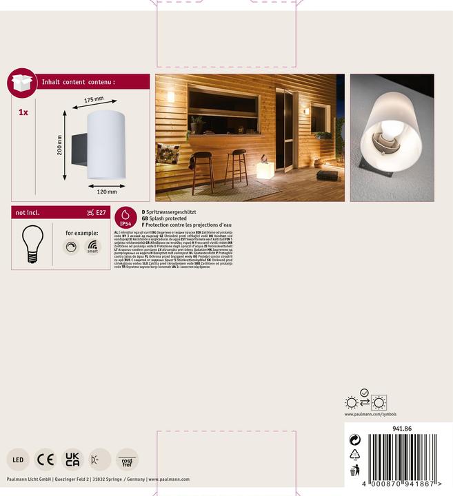 Actual product image Paulmann Tube (E27, IP54)