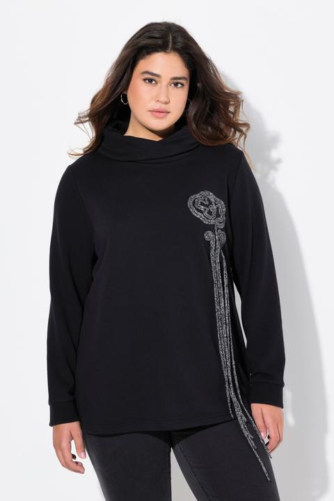 Produktbild Ulla Popken Sweatshirt, Blüten, Stehkragen, Langarm (56)