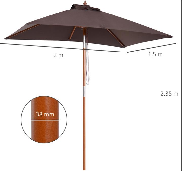 Produktbild Outsunny Sonnenschirm knickbar (1.50 m)
