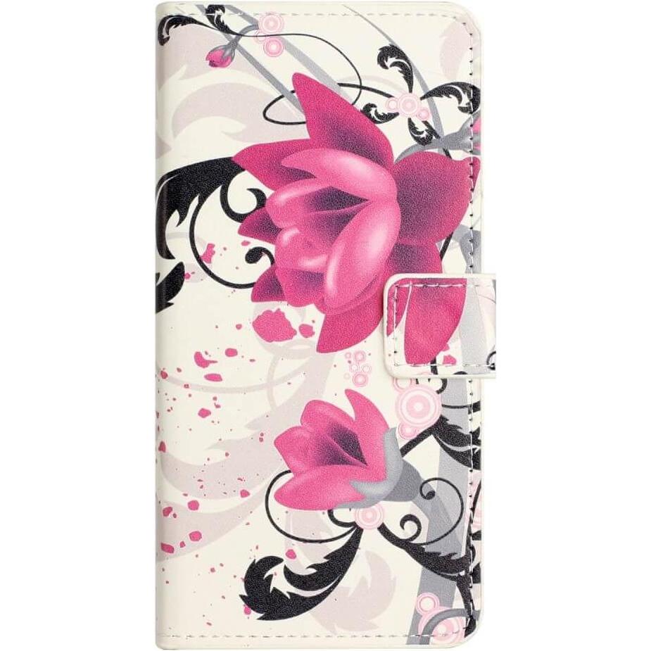 Cover-Discount iPhone 15 Plus - Leder Etui Hülle Lotus (Apple iPhone 15 Plus), Smartphone Hülle