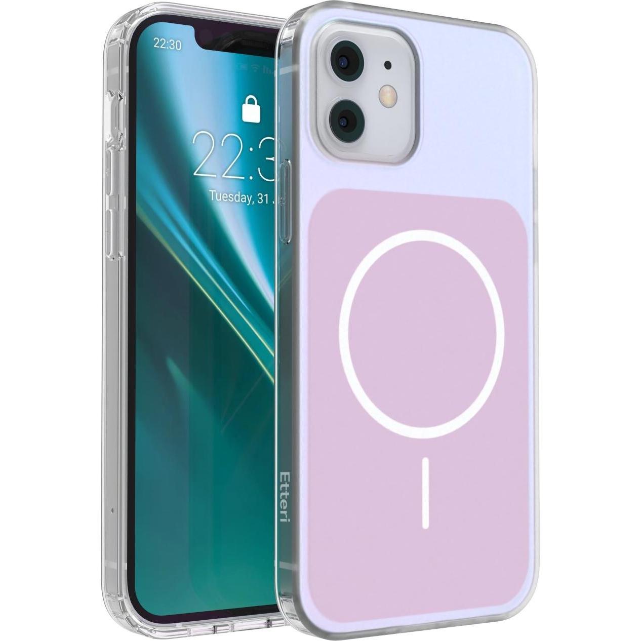 Etteri Hidden Pearl case for iPhone 12 / 12 Pro 6,1" pink (Apple iPhone 12, Apple iPhone 12 Pro), Cover smartphone, Pink, Trasparente