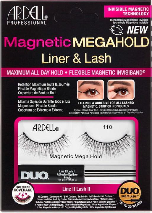 Ardell Magnetic Megahold Liner y Eyelashes 110 2 U (Mascara)