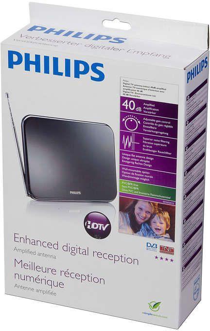 Produktbild Philips Digital-TV-Antenne SDV6224/12 (Flachantenne, 42 dB, UKW / MW / LW)