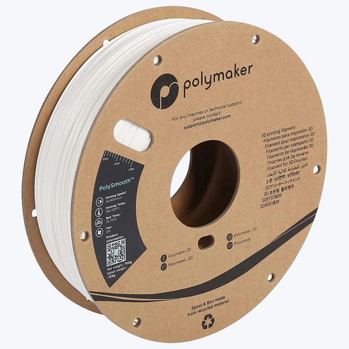 Actual product image Polymaker PJ01011 PolySmooth Filament polishable 1.75 mm 750 g Transparent 1 pc (PVB, 1.75 mm, 750 g, Transparent)