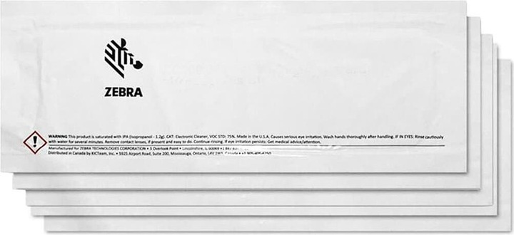 Actual product image Zebra Cleaning Card Kit (Improved), ZC100/300, 5 Cards