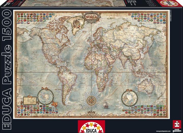 Produktbild Educa Political Map of the World (1500 Teile)