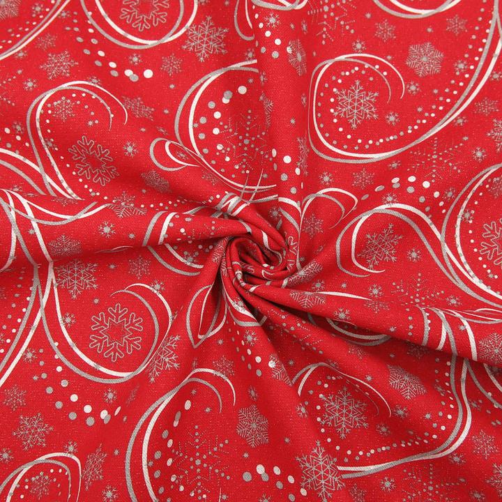 Actual product image Stoffrestposten Canvas - Snow stars - Minimum quantity: 1 metre