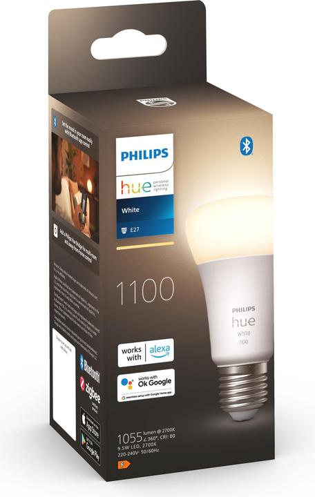 Immagine prodotto Philips Hue Tonalità di bianco (E27, 9.50 W, 1050 lm, 1 x, F)