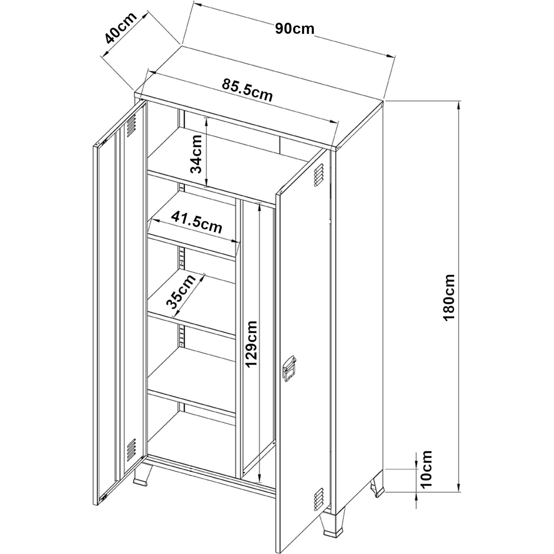 Thumbnail - En.Casa, Kleiderschrank, Hankasalmi (180 x 90 x 40 cm)