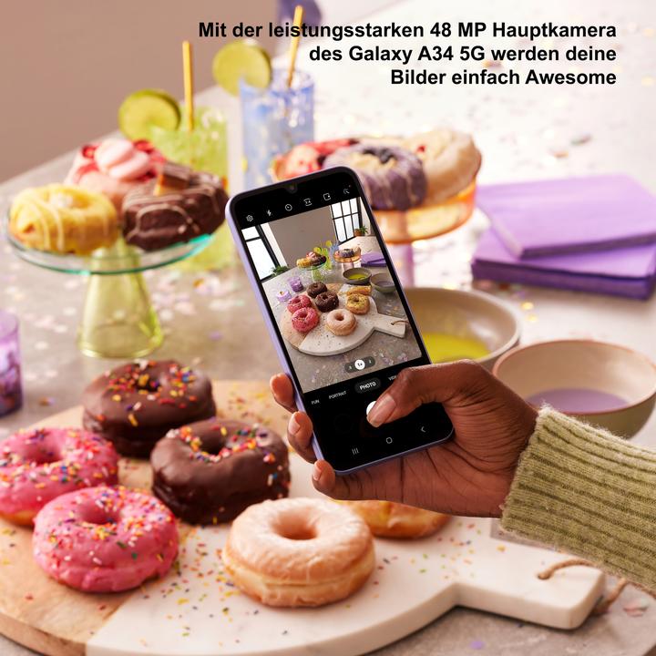 Produktbild Samsung Galaxy A34 5G (128 GB, Awesome Violet, 6.60", Dual SIM, 5G)