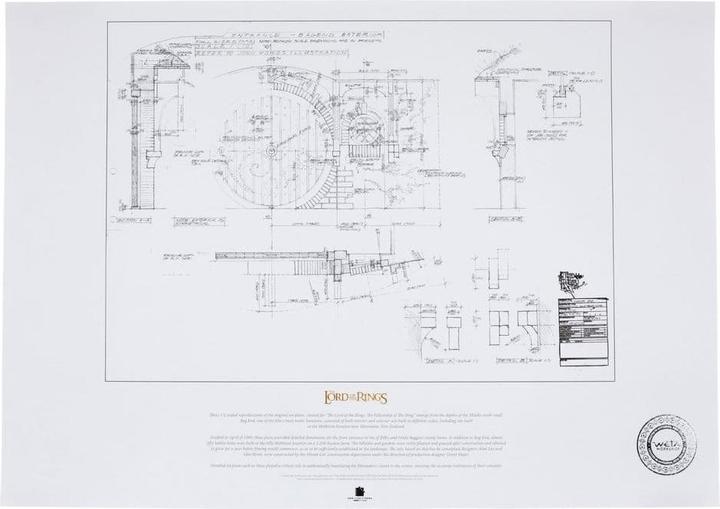 Weta Workshop Le Seigneur des Anneaux plan de construction Art Print The Grey Havens 59 x 42 cm (42 x 59 cm)