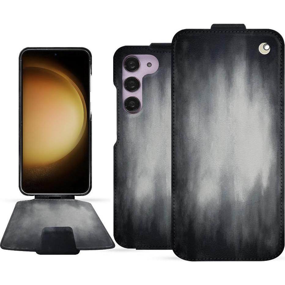 Thumbnail - Noreve Lederschutzhülle vertikal (Samsung Galaxy S23+), Smartphone Hülle, Grau