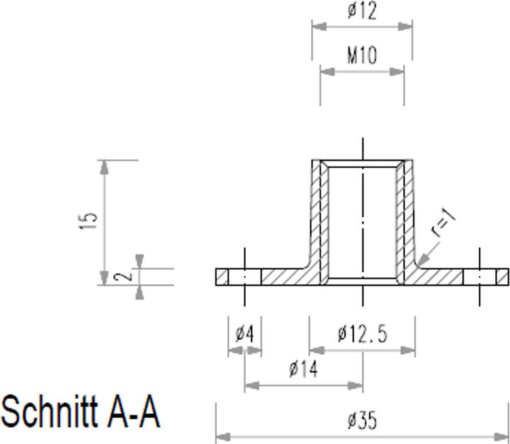 Produktbild Steilheit Spezial-Einschlagmutter M10 für Kletterwände, edelstahl (Panzermutter, Flanschmutter, Anschraubmutte (Silber)