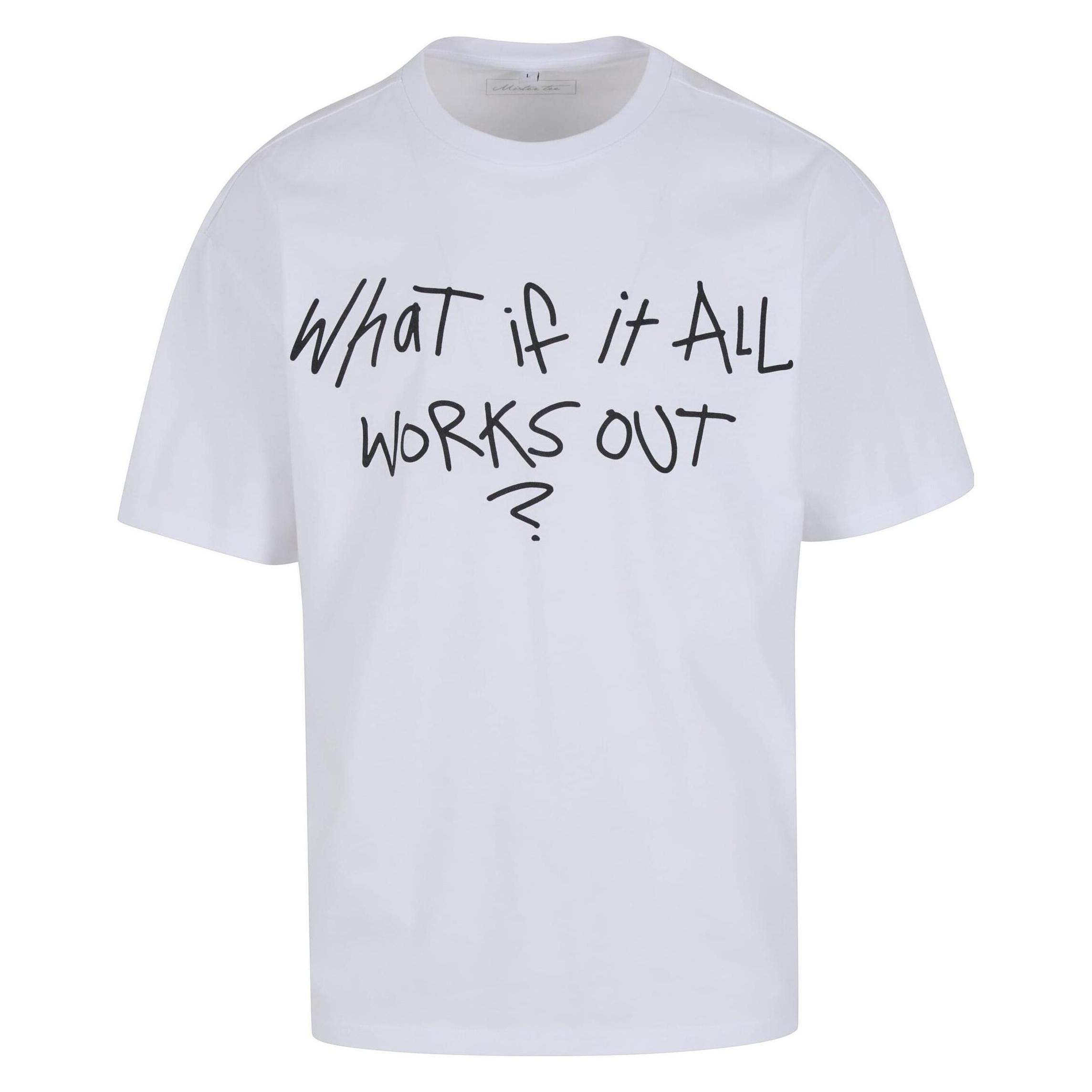 Mister Tee, Herren, Shirts, MisterTee It All Works Out Wording Oversize Tee - 201313, Weiss, (L, Xs)