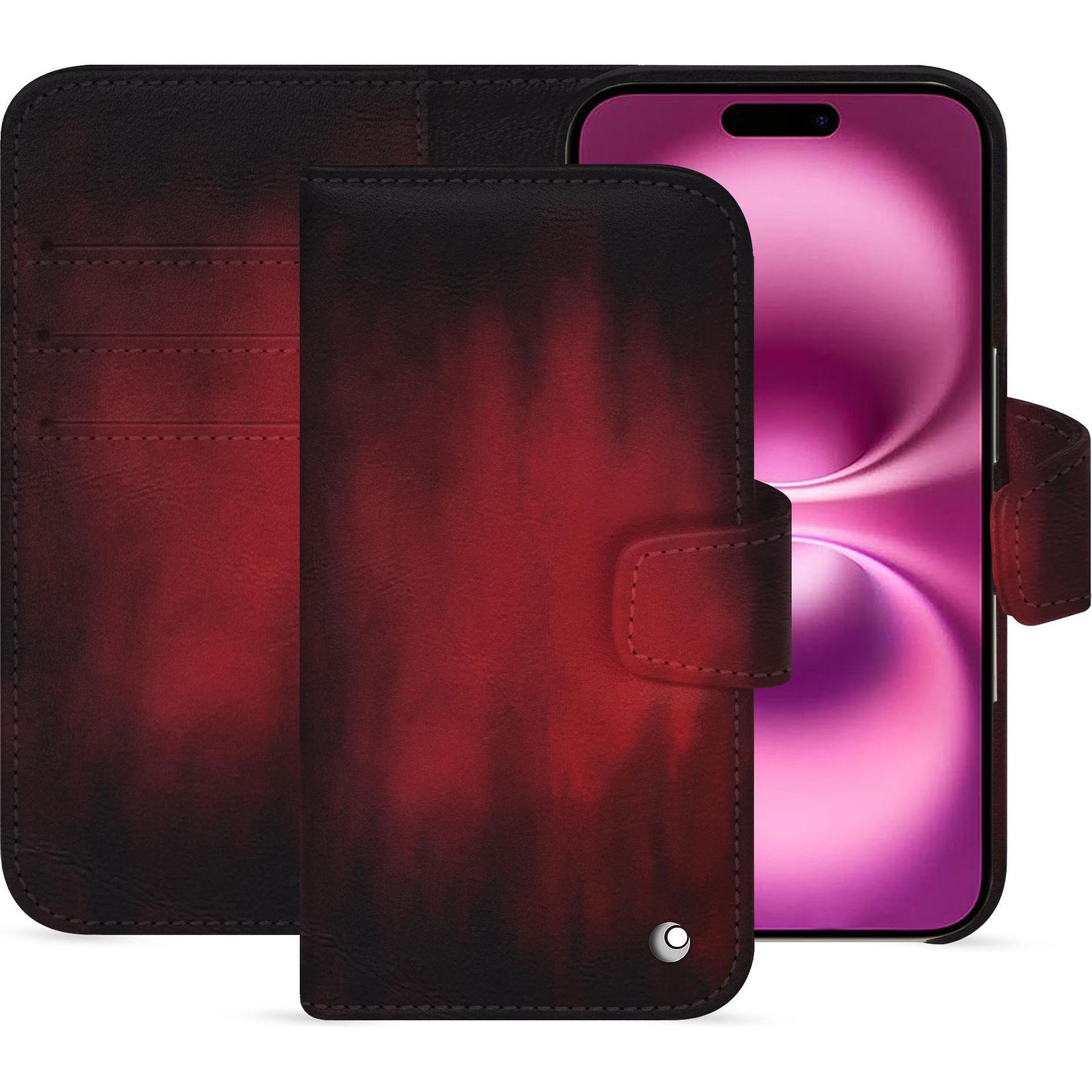 Noreve Lederschutzhülle Apple iPhone 16 Plus (Apple iPhone 16 Plus), Smartphone Hülle, Rot