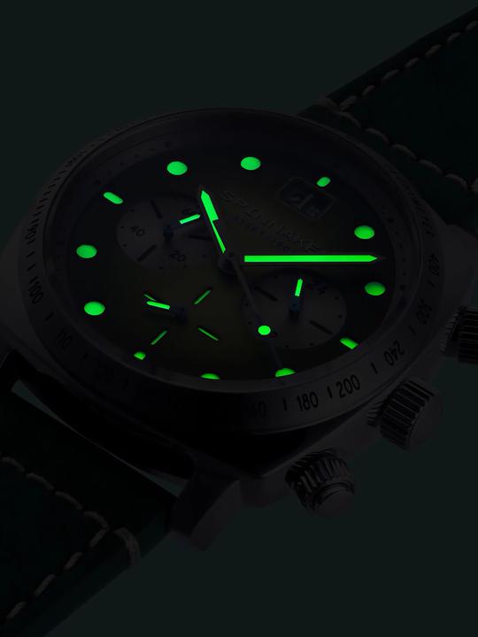 Actual product image Spinnaker SP-5068-06 Men's Watch Hull Chronograph Shire Green 42mm 10ATM (Chronograph)