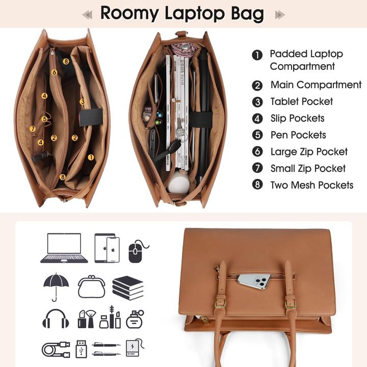 Produktbild Only-Bags.Store Handtasche Shopper grosse Tasche PU-Leder Arbeitstasche Umhängetasche Tasche für die Arbeit Schule