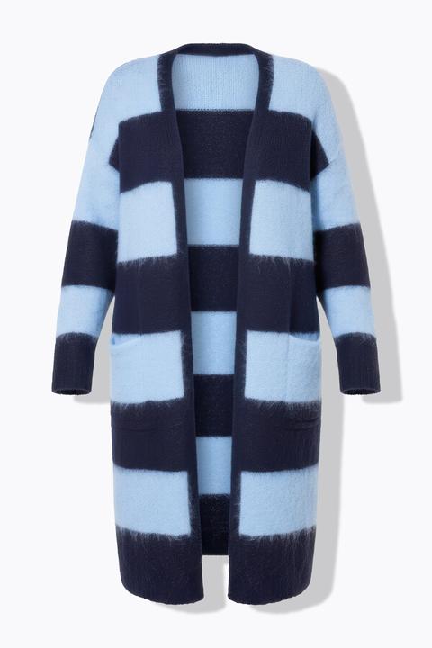 Produktbild Studio Untold Long-Strickjacke, offene Form, Blockstreifen (54)