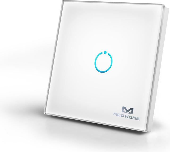 Actual product image MCO Home Z-Wave+ glass wall switch 1-fold