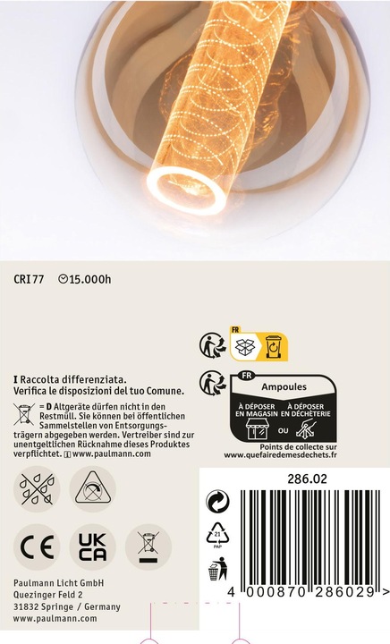 Produktbild Paulmann Globe Inner Glow (E27, 4 W, 200 lm, 1 x, A)