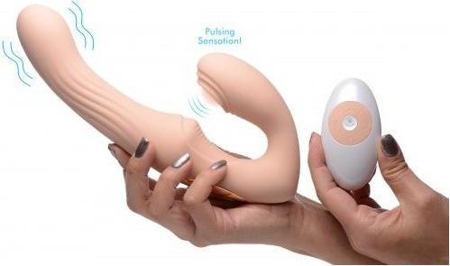 Actual product image XR Brands UPulse Vibrating Silicone Strapless Strapon