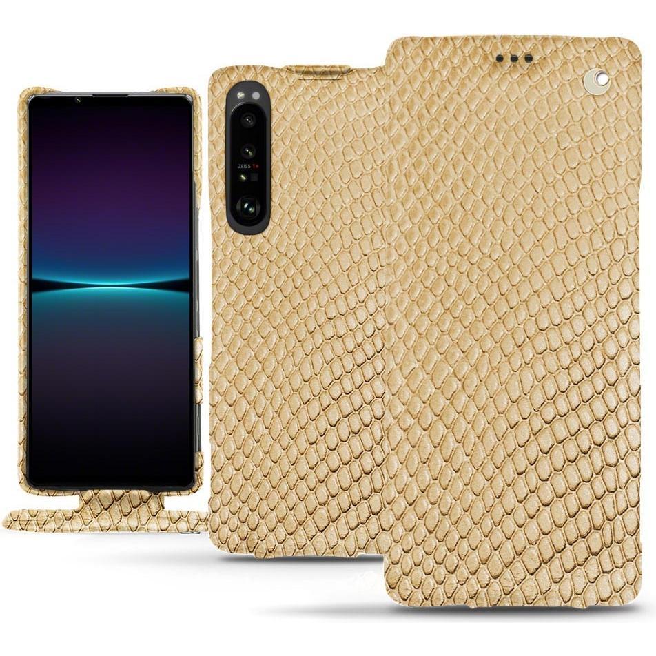 Thumbnail - Noreve Lederschutzhülle vertikal (Sony Xperia 1 IV), Smartphone Hülle, Beige