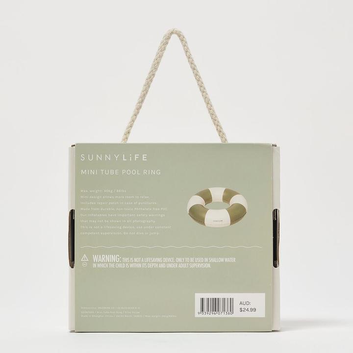Produktbild Sunnylife Mini Tube Pool Ring Olive Stripe
