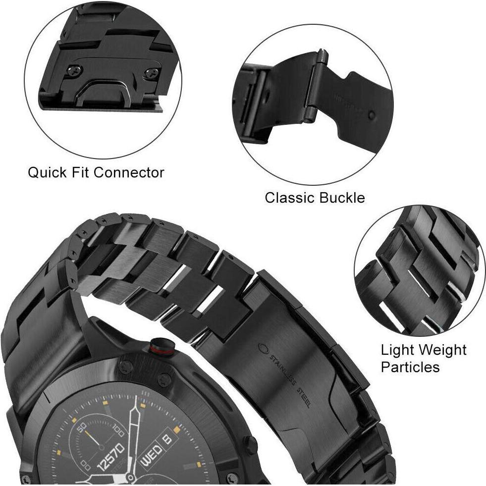 Thumbnail - Strap-it Titanarmband (22 mm, Titan, fenix 5), Uhrenarmband, Schwarz