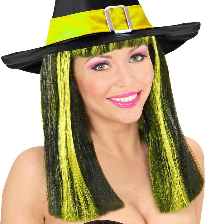 Produktbild Widmann PERÜCKE PATSY SCHWARZ MIT NEONGELBEN STRÄHNCHEN in Polybag