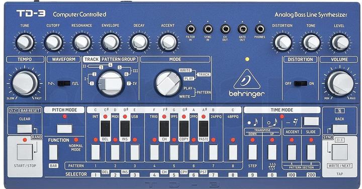 Actual product image Behringer TD-3-BU Syntezator linii basowej niebieski