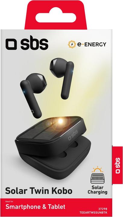 Produktbild SBS TWS Twin KOBO mit Solarpanel 300mAh Ladestation black (80 h, Kabellos)