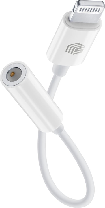Music Sound Cellularline MFI Audio Adapterkabel Lightning naar 3,5mm Jack Wit (Bliksem, 3,5 mm aansluiting)
