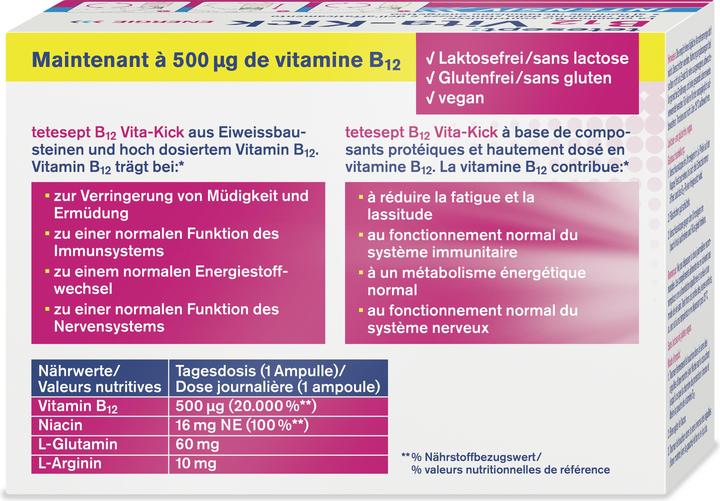 Nährwerte und Zutaten Tetesept B12 Vita-Kick (7 Stück, 150 g)