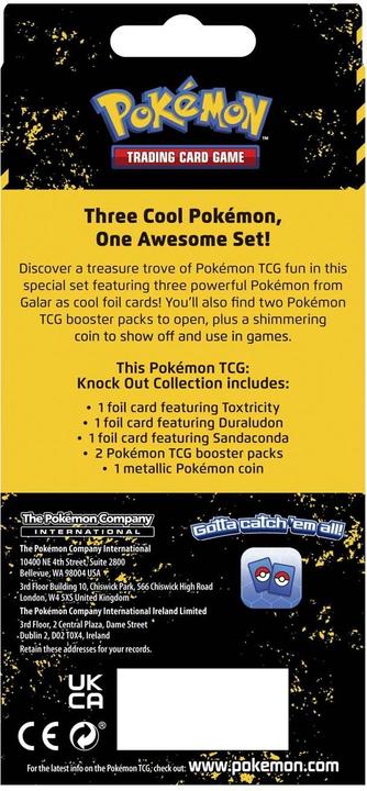 Produktbild Pokémon Pokemon TCG - Knock Out Collection - Boltund, Eiscue & Galarian Sirfetch'd (Englisch, Box Set & Collection)