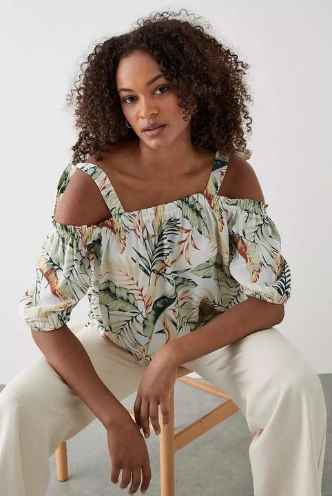 Produktbild Dorothy Perkins Tropical Krawattenschulter Bardot Top (40)