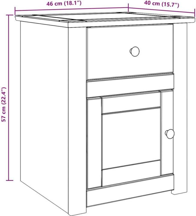 Immagine prodotto vidaXL Nachttisch (46 x 40 x 57 cm)