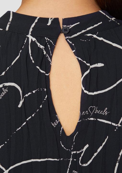 Produktbild S.Oliver Bluse Viskosebluse mit All-over-Print und Smok-Detail am Ärmel (36)