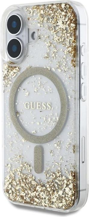 Immagine prodotto Guess HC Resin Bottom Glitter MagSafe case for iPhone 16 - gold (Apple iPhone 16)