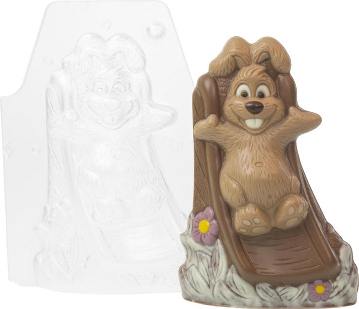 Actual product image miniSchoggi Chocolate mold Easter bunny on slide